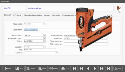 asset software screenshot